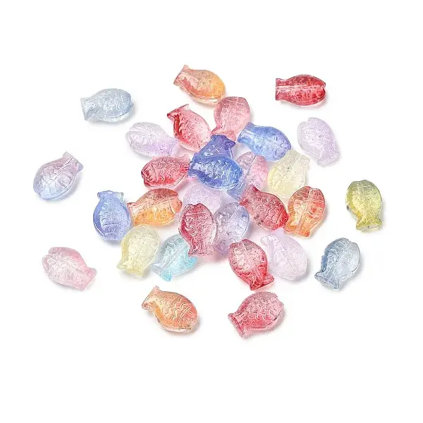 Spray Painted Transparent Glass Beads