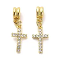 Rack Plating Brass Micro Pave Cubic Zirconia Charms