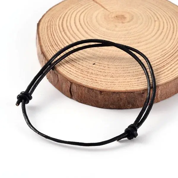 Adjustable Cowhide Leather Cord Bracelet Making