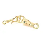 Brass Micro Pave Green Cubic Zirconia Fold Over Clasps