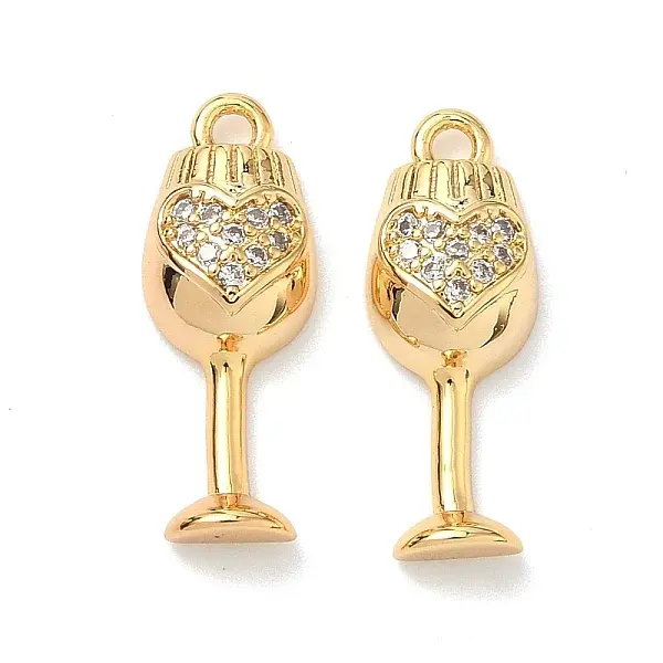 Brass Micro Pave Cubic Zirconia Pendants