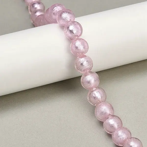 Handmade Silver Foil Glass Beads Strands