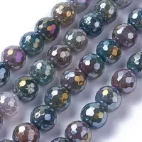 Electroplate Natural Indian Agate Beads Strands