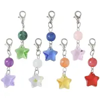 7Pcs 7 Colors Glass Star Round Pendant Decoration