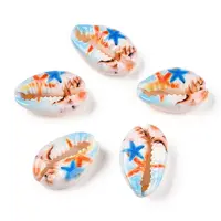 Printed Cowrie Shell Beads