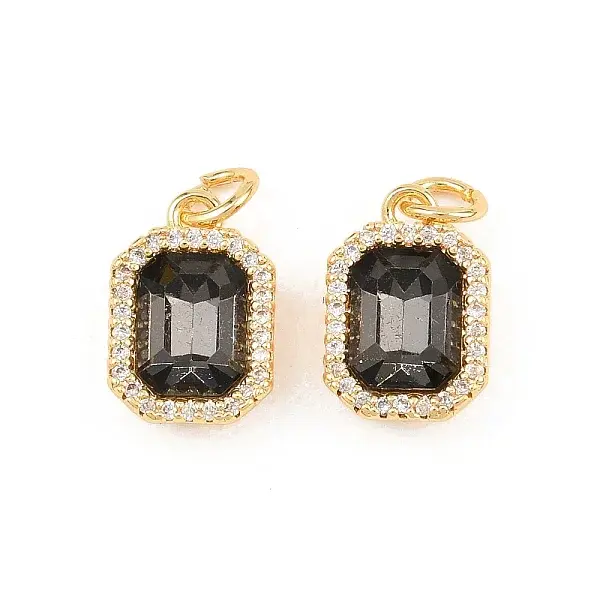 Brass Micro Pave Cubic Zirconia Pendants