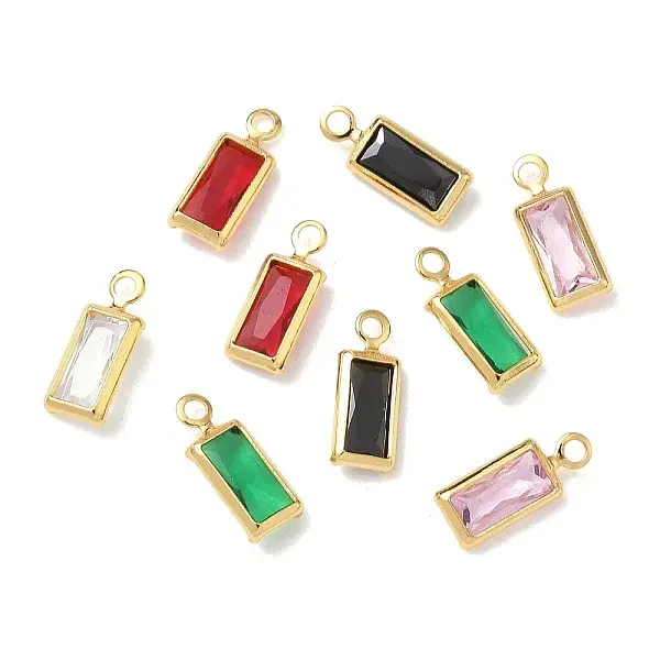 Brass with Cubic Zirconia & Glass Pendants