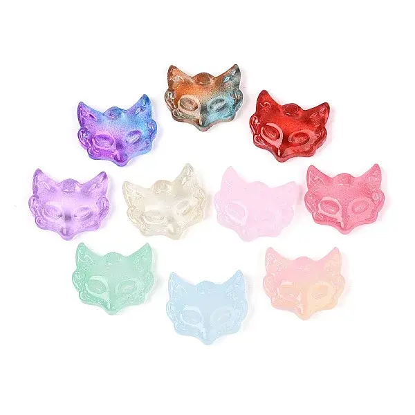 Baking Paint Transparent Glass Connector Charms