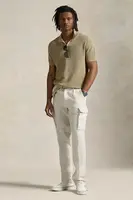 Lněné kalhoty Polo Ralph Lauren pánské, šedá barva, jednoduché, 710958608