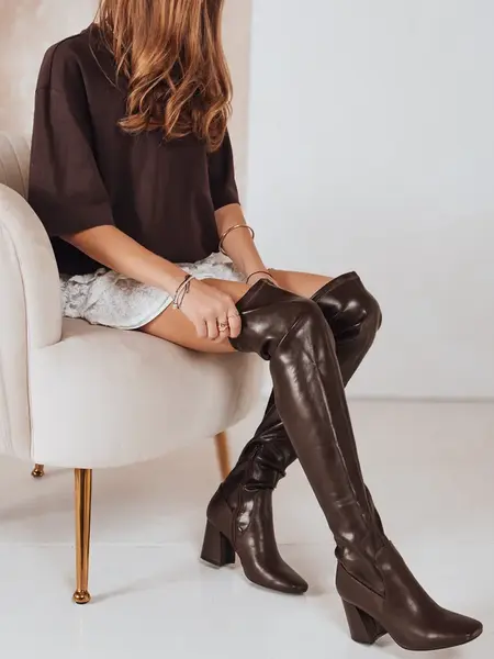 Dámské vysoké holínky na podpatku