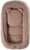 Baby Nellys Oboustranné hnízdečko s polštářkem Teddy Boucle - hnědé