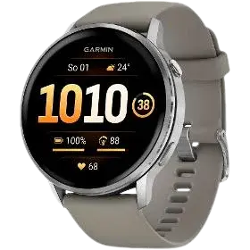 GARMIN Venu 4 stříbrný + šedý silikonový řemínek 45 mm