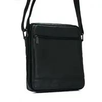 Pánska kožená crossbody taška čierna - Bellugio Hayes