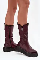 Dámské kožené holínky s vlnou Zazoo