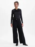 Dámské černé široké kalhoty