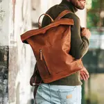 Kožený business batoh The Chesterfield Brand Liverpool - koňak