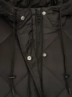 Dámský černý prošívaný kabát