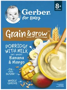 GERBER Mléčná kaše pšenično-ovesná banán a mango 200 g