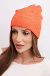 Dámska zimná vlnená čiapka Kesi K426 oranžová