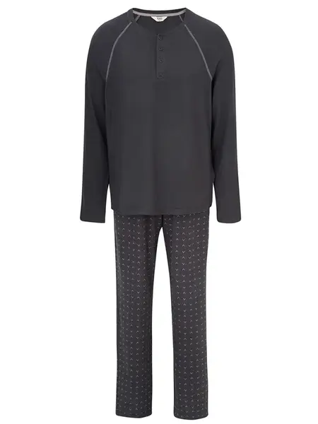 Dagi Dlhé pyžamo  antracitová / svetlosivá