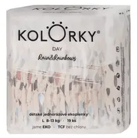 KOLORKY DAY Jednorázové EKO plenky déšť & duhy L (8-13 kg) 19 kusů, poškozený obal