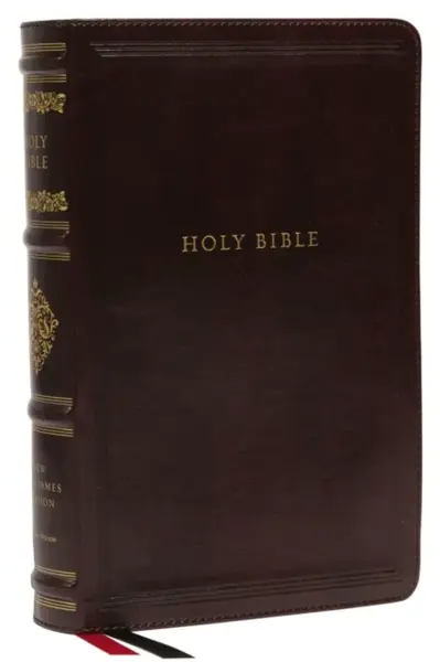 NKJV, Personal Size Reference Bible, Sovereign Collection, Leathersoft, Brown, Red Letter, Thumb Indexed, Comfort Print - Thomas Nelson