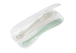 BEABA První lžička silikonová s pouzdrem grey 2 ks