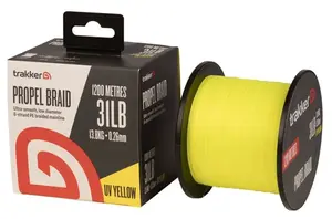Trakker kmenová pletená šňůra propel braid 1200 m 0,26 mm 31 lb uv yellow