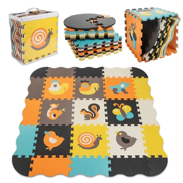 Penová podložka – zvieratká, 114×114 cm, 25 dielov