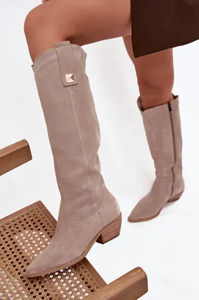 Semišové kovbojské holínky Zazoo 4224