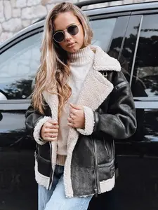 Dámská kožená bunda s kožešinou