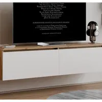 Závěsná TV skříňka Asko Living, 135 cm, dub artisan/bílá