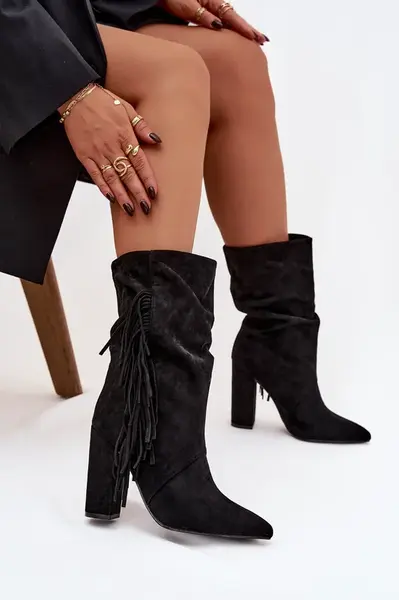 Dámské kotníkové kozačky Darlina s třásněmi