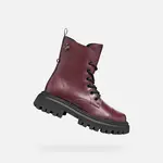 Bordové dívčí kotníkové boty Geox Maquinnens Girl