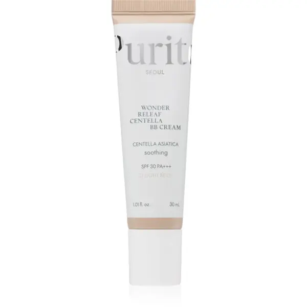 Purito Wonder Releaf Centella BB Cream rozjasňující BB krém se zklidňujícím účinkem odstín 21 Light Beige 30 ml
