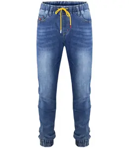 Pánské modré džíny a joggery s vázáním