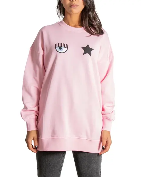 Chiara Ferragni ružová mikina s potlačou