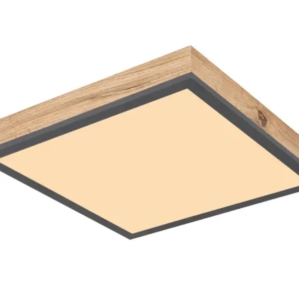 Stropní LED osvětlení Doro 30x30 cm, dřevěný vzhled