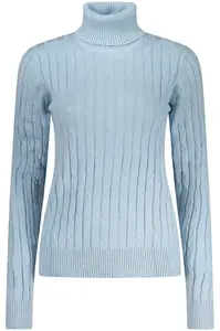Světle modrý rolákový svetr
