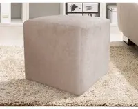 Taburet Bali, 40x40 cm, šedo-béžová taupe látka