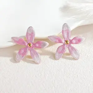 304 Stainless Steel Enamel Ear Stud Earrings