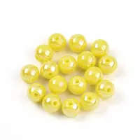 Electroplate Pearlized Glass Pearl Beads