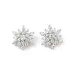 Rhodium Plated 925 Silver Pave Clear Cubic Zirconia Snowflake Charms