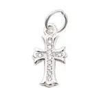 925 Sterling Silver Micro Pave Clear Cubic Zirconia Cross Charms
