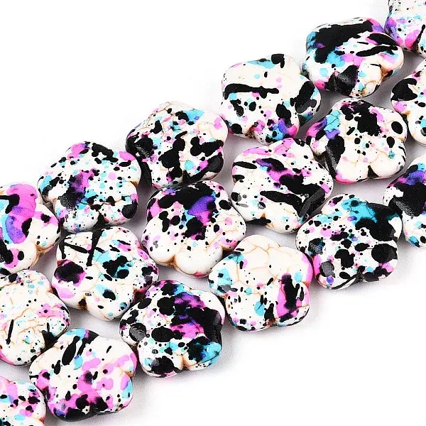 Spray Painted Synthetic Turquoise Beads Strands