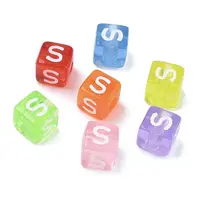 Spray Painted Transparent Acrylic Beads