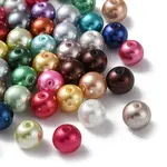 Baking Painted Pearlized Glass Pearl Round Bead Strands