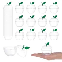 Christmas Apple Shaped Transparent Plastic Jewelry Gift Storage Boxes with Lid