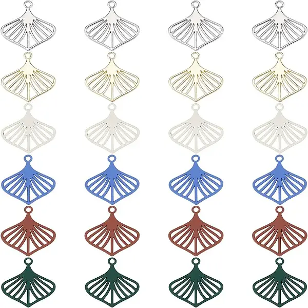 24Pcs 6 Colors Alloy Pendants