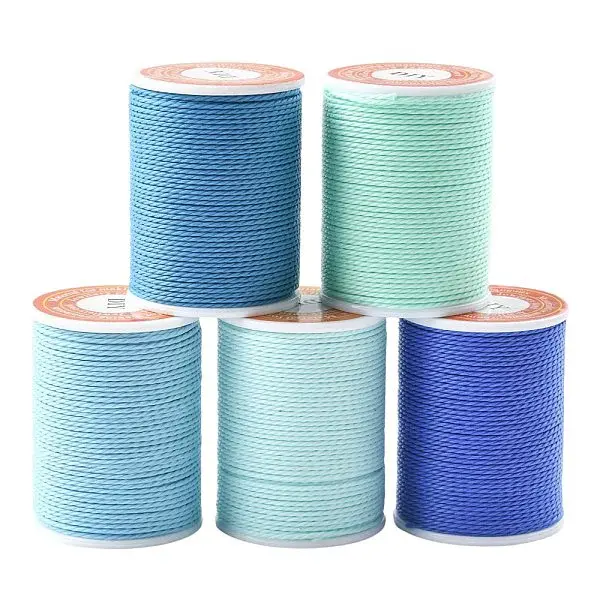 5 Rolls 5 Colors Round Waxed Polyester Cord